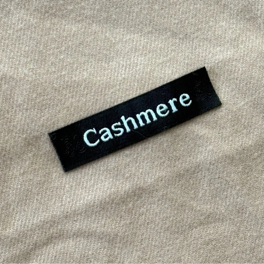 Unbranded | Cashmere Camel Caramel Long Fringe Unisex Scarf Wrap Soft Warm Tan